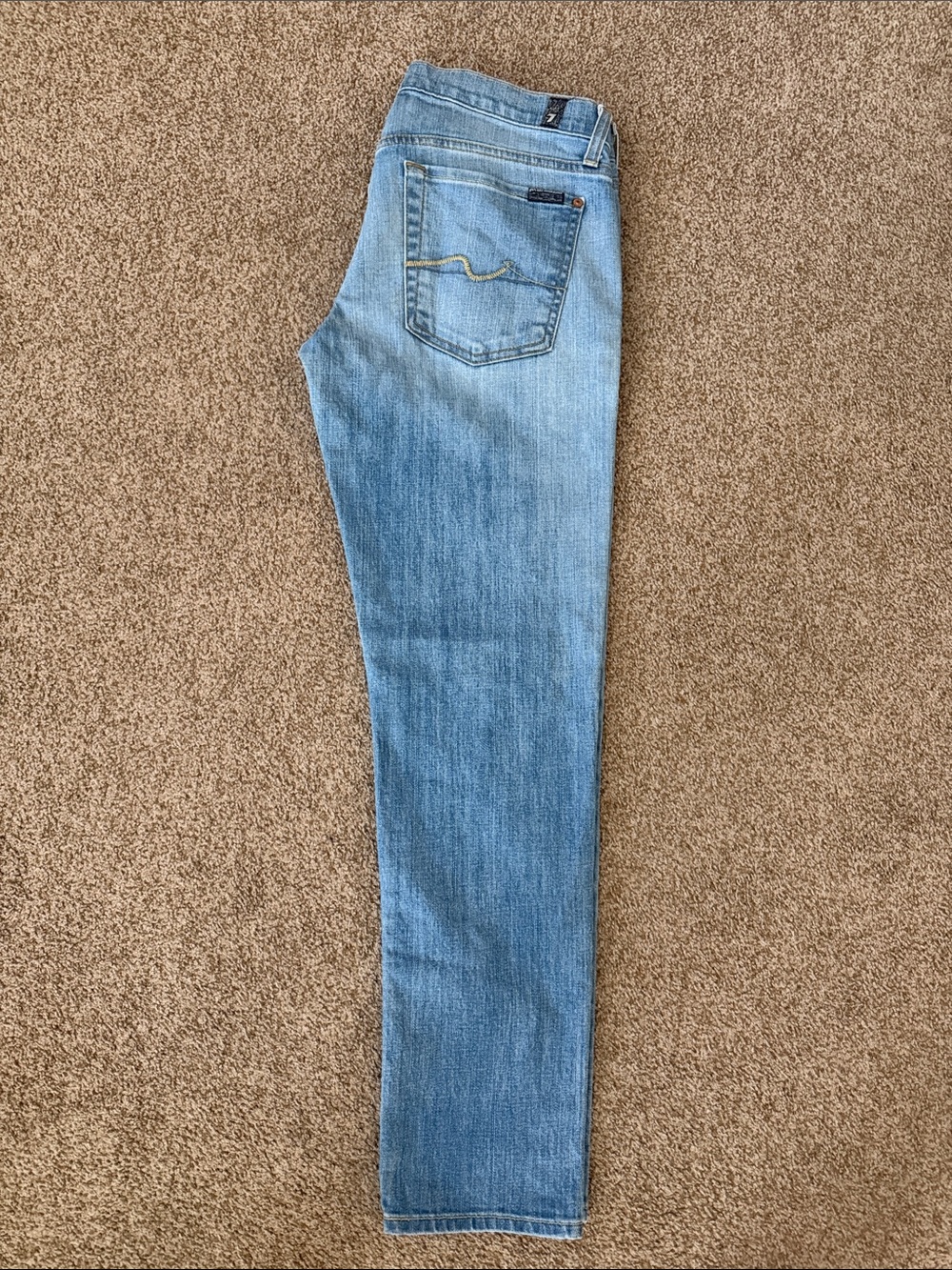7 For All Mankind Light Blue Boyfriend Jeans - Classic Wash